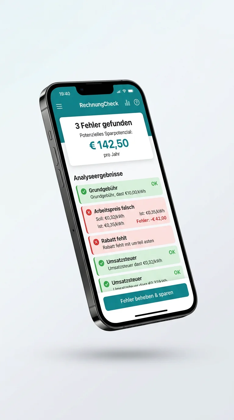Nebenkosten GURU App — KI-Analyse einer Nebenkostenabrechnung auf dem Smartphone