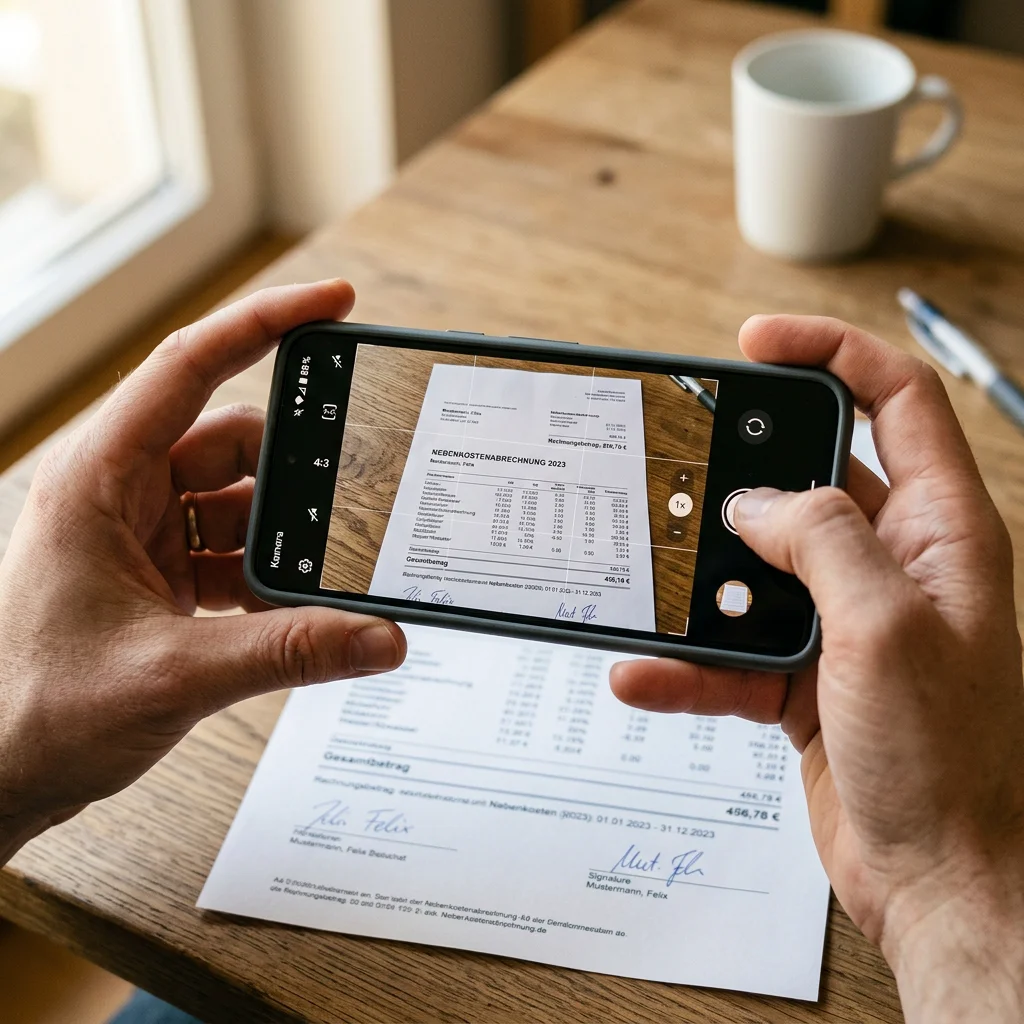 Schritt 1: Nebenkostenabrechnung fotografieren und hochladen